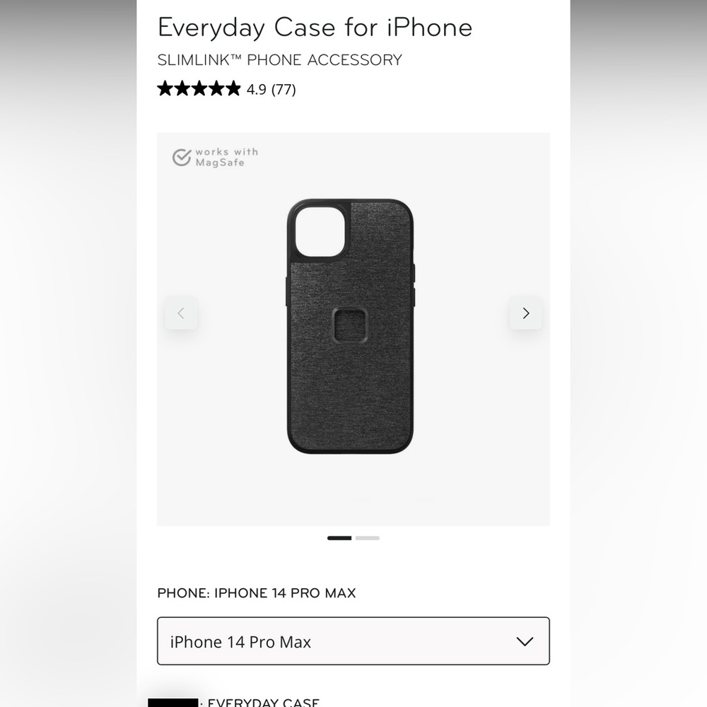 Peak Design Everyday Case for IPhone 14 Pro Max NWT